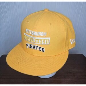 Pittsburgh Pirates New Era Stack 9FIFTY Snapback Hat Gold Roman Numerals‎